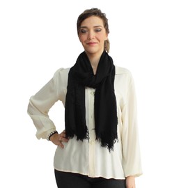 creazioni unique Bamboo Scarf Women's Made in Italy - Spring/Summer Accessory - Bamboo Scarf Women - Scarves & Scarves for Women, black