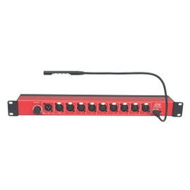 DMXNET 8-port Opto-Isolated DMX Splitter/Amplifier/Isolator, LED Indicator, USB Adjustable Work Light, DMX VIEW Function, Bulit-in Termination, XLR-3PIN,19 Inch Rack Mountable（Red）