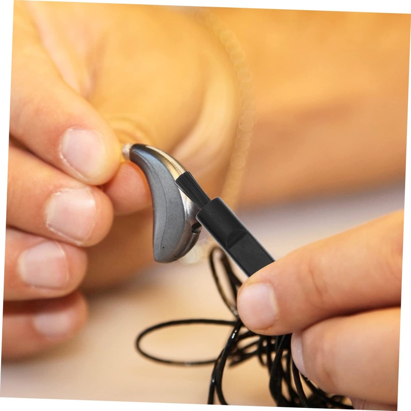 Beavorty Hearing Aid Cleaning Brush Kit 5pcs U-Shaped Hook Nylon