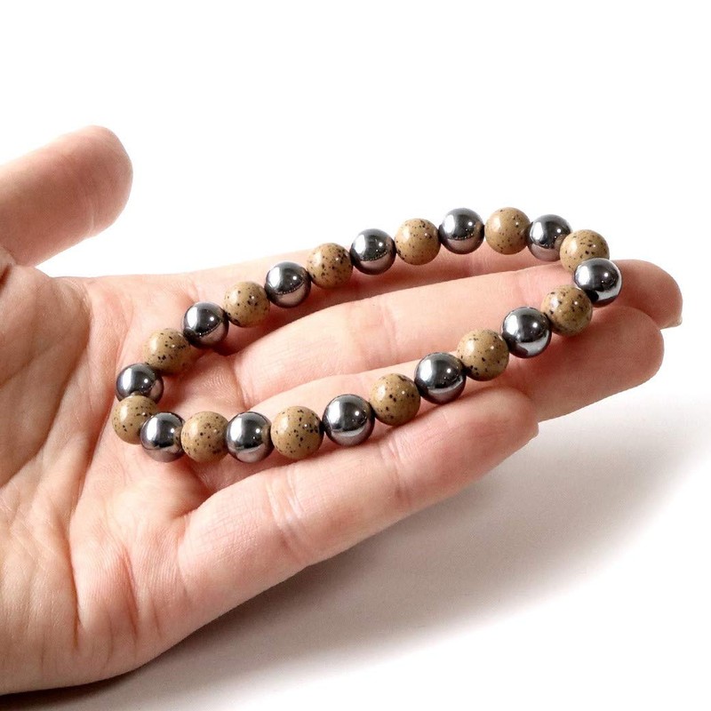 GOLD STONE Terahertz Ore, Northern Stone Orange, Bracelet, 8mm, Far