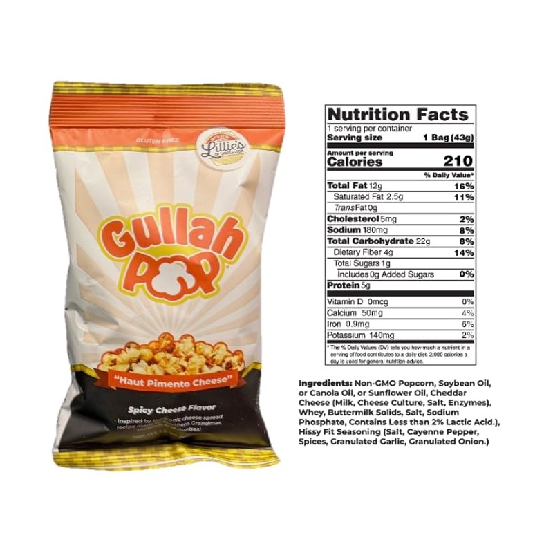 Gullah Pop Haut Pimento Cheese Popcorn, 12ct