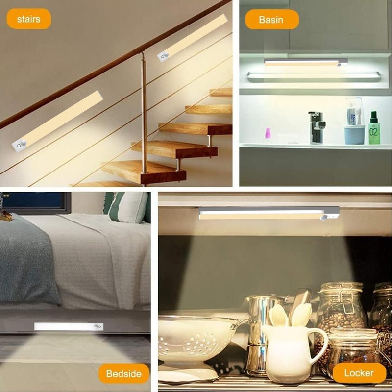 Rihvy Under Cabinet Lighting 4 Inches Rechargeable Motion Sensor Light