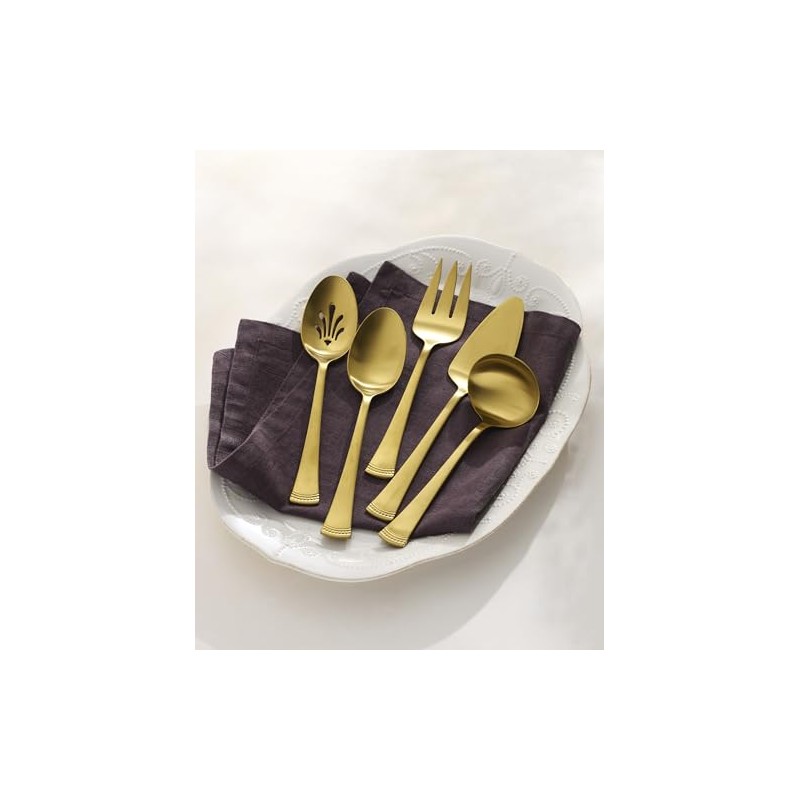 Lenox 897917 Portola Satin Gold 5-Piece Hostess Set