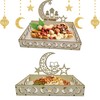 Atsmoce® Set of 2 Ramadan Decorative Wooden Trays, Ramadan Plates,