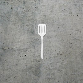 Decal Stickers of Spatula (White) (Set of 2) Luxury Weatherproof Vinyl Decal Stickers for Laptop Desktop Smartphone Car Dirt Bike Wall Room Mason Jar Bathtub Door Skateboard - ANDVER1e72871WH_1123