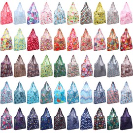 Paterr 50 Pack Reusable Grocery Bags Foldable Shopping Bags Bulk Washable Grocery Tote Bags with Carry Pouch for Groceries(Classic)