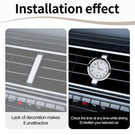 3pcs Car Clocks For Dashboard Universal Functional Mini Tiny Analog Small Luminous Easy To Read Automotive Car Boat Time Air Vent Stick On Clock Watch Dash Instrument Decoration Black White Blue