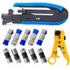 mxuteuk Coax Cable Crimper Kit Adjustable RG6 RG59 RG11 75-5