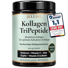 Premium Tripeptide 500 Dalton Collagen Powder - For High Absorption in the Body - Bioactive Collagen Peptides Grass Fed - with Hyaluronic Vitamin C Zinc Copper Biotin & D3-30 Servings