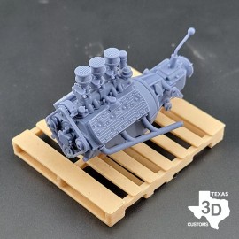 Texas 3D Customs Ford Flathead V8 with 3x2 intake model engine resin 3D printed 1:24-1:8 scale - 1:18
