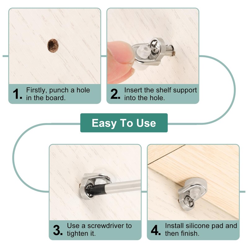 uxcell 50Pcs Shelf Support Pegs, 5mm Shelf Support Pins with