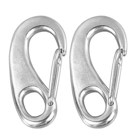 2Pcs Marine Clips Stainless Steel 316 Spring Gate Snap Hooks Multifunctional Quick Link Clip Carabiner 3.94in