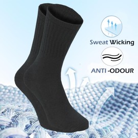 KB Tradax Unisex Sport Socks Size 6-11 Thick Cotton Cushion Crew Ankle Pack of 5,10,15 For Under Trainer Blister Armour Black/White Colour (UK, Alpha, One Size, Regular, Regular, 10, Black)