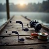 Pack of 2 Black Universal Plastic Power Handle Fishing Reels