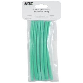NTE Electronics 47-25206-G Heat Shrink Tubing, Dual Wall with Adhesive, 3:1 Shrink Ratio, 1/4" Diameter, 6" Length, Green (Pack of 6)