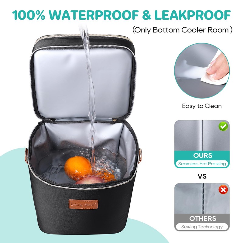 PIIOSER Breastmilk Cooler Bag with Ice Pack Fits 6 Baby