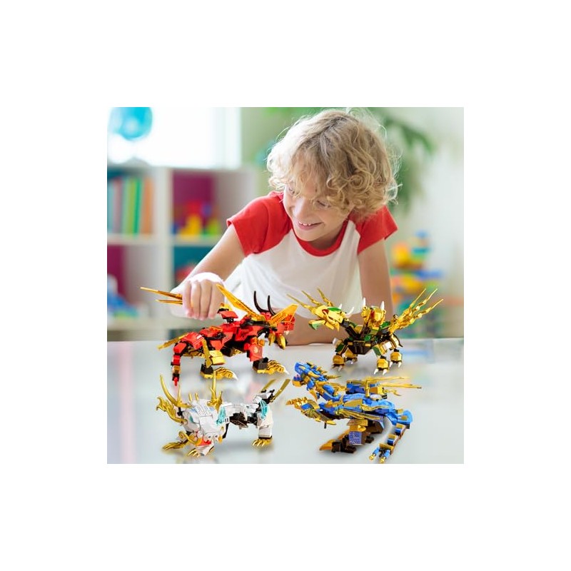 Elemental Dragon 2 in 1 Transformable Ninja Mech Warrior Building