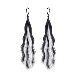 Joytey Hair Extensions Colors Ponytail Extensions Wave Braided 22 IN Synthetic Hairpieces Thick Party Highlights Hair Rainbow Hair Accessories for Girls Women