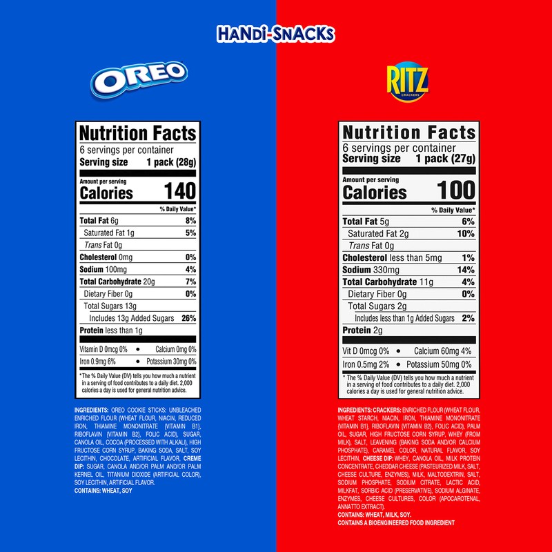 Handi-Snacks OREO & RITZ Variety Pack, 30 Snack Packs (assortment
