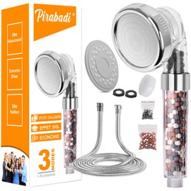 Filter Shower Head with Spa Massage Tube | Anti-Limestone & Chorlor, Ionic Filtering, Water-Saving - Eco Water | 3 Modes | 100% French Brand