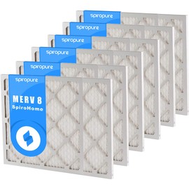 SpiroPure 30X30X1 MERV 8 Pleated Air Filters - Made in USA (6 Pack)