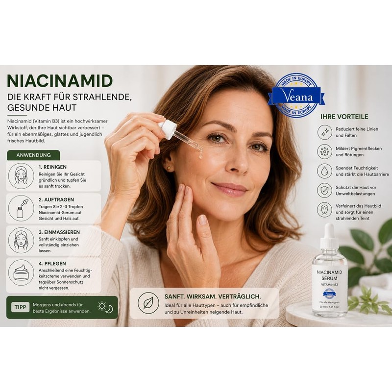 Veana Glass Skin Serum 30 ml - Niacinamide & Glow