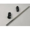 CNC 2 BLACK U Joints 22" Polished Steering Shaft 3/4"DD