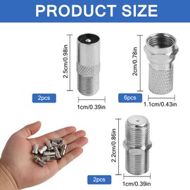 Aifrymne Waterproof F Plug Connectors for RG6 Coaxial Cable - Nickel Plated Micro Screw/Twist On Aerial Connectors for Satellite TV, Sky HD, Sky Q, Freesat, Virgin Media - Set of 6, Silver