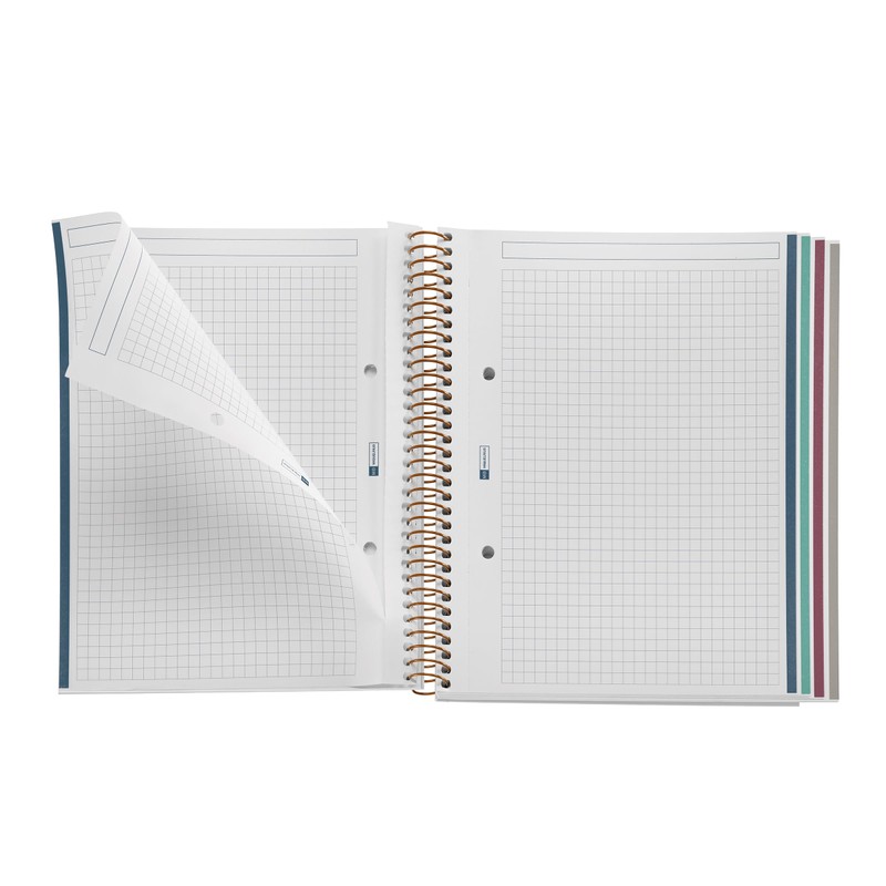 Michellius Notebook, A5, Squared, Ring Notebook, British Bouquet 4047