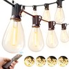 luckystyle 50FT LED Outdoor String Lights with Remote,16+ 1 Shatterproof