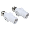 2Pcs 3 Prong Light Socket Adapter Plug White E26 Light