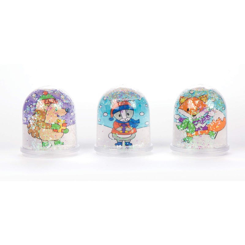 Baker Ross AV449 Winter Waldtiere Schneekugel Bastelset - 4er Pack,