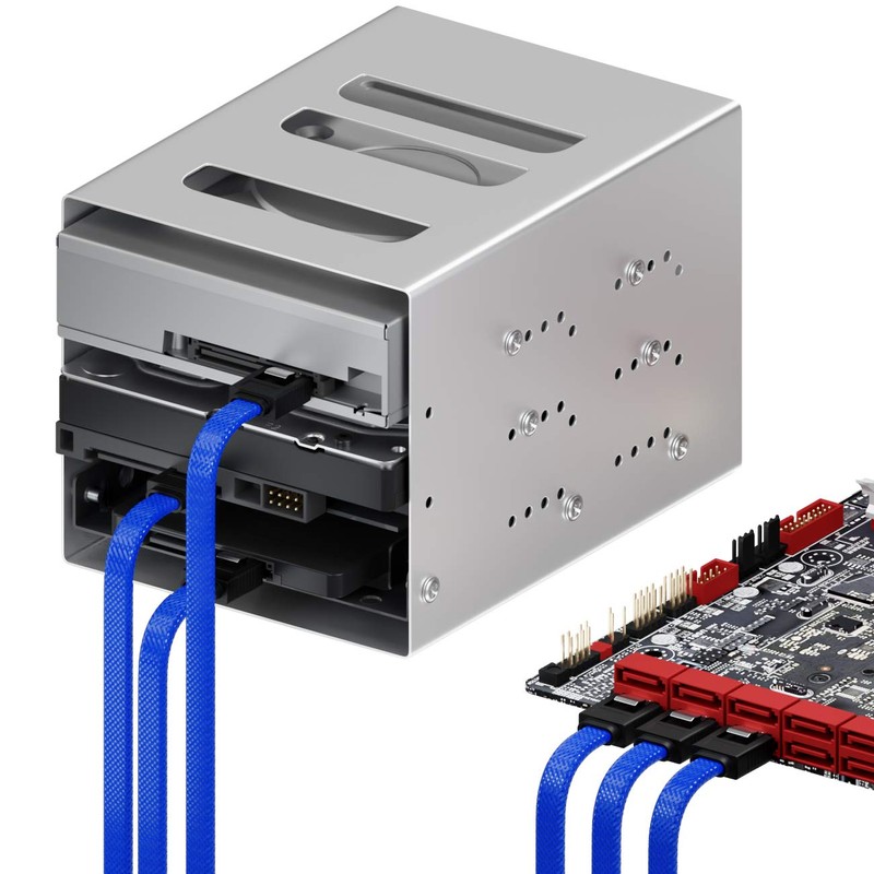 deleyCON 3 x 50 cm SATA 3 Nylon Cable Set
