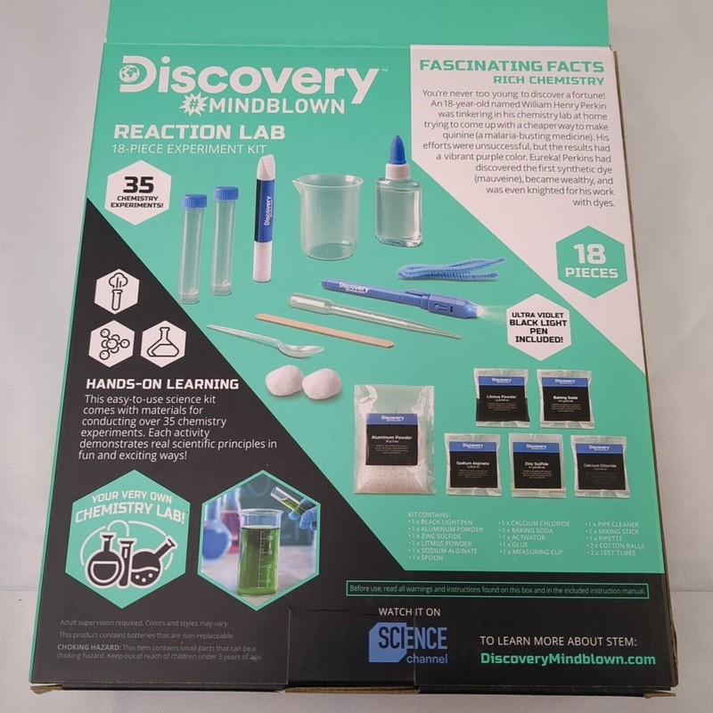 Discovery #Mindblown Reaction Lab 18 Piece Kit Brand New In