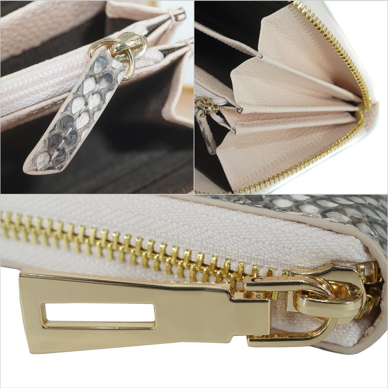 Bliss Leather, Genuine Diamond Python, 1 Piece Leather Long Wallet,