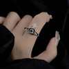 Crymystal Boho Saturn Crystal Ring Black Paved CZ Knuckle Ring