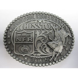 HESSTON 2009 NATIONAL FINALS RODEO ADULT BELT BUCKLE, NEW WRANGLER NFR AGCO