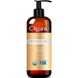 Cliganic Cliganic Organic Argan Oil 16oz with Pump, 100% Pure | Bulk for Hair, Face & Skin