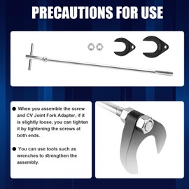 Clatoon Inner CV Axle Puller Tool with 5/8"-18 Slide Hammer, Slide Hammer Puller Set with 63mm 48mm CV Joint Fork Adapter, Axle Removal Tool for Front Wheel Drive Bearing & Joint Extraction