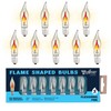 Aviv Judaica Flickering Flame Bulbs 9 Pack, E12 Base, Clear