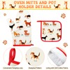 Hoolerry 6 Pcs Dog Kitchen Apron Dish Towels Oven Mitts