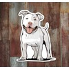3.5" White Pit Bull Terrier Dog Sticker - Pitbull Vinyl