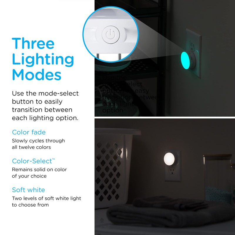Lights by Night Color Changing Mini LED Night Light, Plug-in,