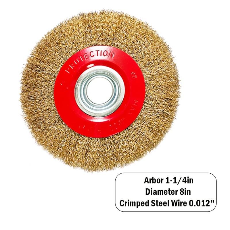 OSFTBVT 8in Bench Wire Wheel Brush | Coarse Crimped Steel
