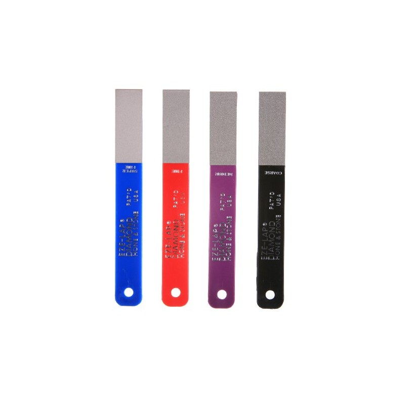 EZE-LAP L PAK4 Set SF/F/M/C Color Coded Diamond Hones, Blue
