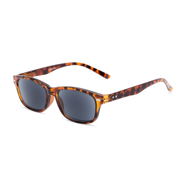 Retro Square Reading Sunglasses in Tortoise with Smoke Lenses by Readers.com | The Key West | +3.00