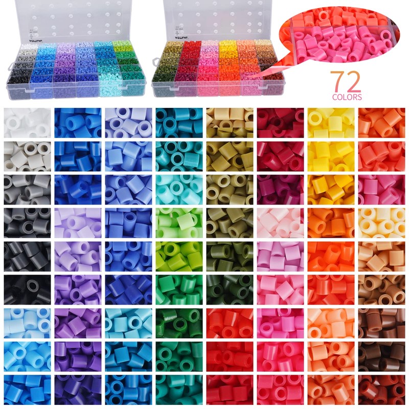 Fuse Beads 22000 Melty Beads with 4 Pegboards 100 Patterns