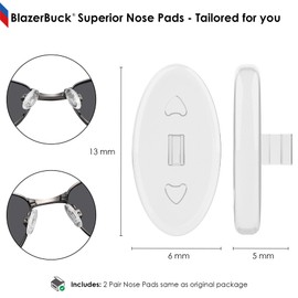 BLAZERBUCK Clear Replacement Nose Piece Nose Pads for Oakley W Square Wire | Square Wire 3.0 | Square Wire 2.0 | Big Square Wire Sunglass - 2 Pairs