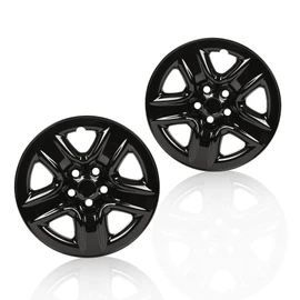 G-PLUS 2PCS Wheel Skins Hub Caps Full Rim Covers 17" Compatible with Toyota RAV4 2006 2007 2008 2009 2010 2011 2012, Auto Tire Replacement Exterior Chrome Wheels Cap Cover with 5 Spoke (Black)