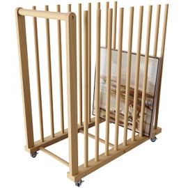 UNZERO Art Storage Rack, Art Canvas Storage, Canvas Boards Rack Art Storage with Handle & Caster Wheels for Drawing Board, Panel, Paper Pad for Art Studios, Artworks, Gallery